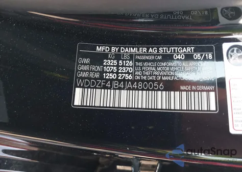 2018 Mercedes-Benz E 300 z USA, uszkodzony, nr VIN WDDZF4JB4JA480056